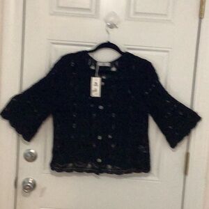 Women's Black Lace Crop Top